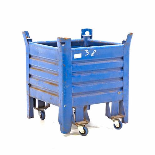 Stapelbak staal  L: 745, B: 745, H: 840 (mm) blauw, Articles professionnels, Aménagement de Bureau & Magasin | Entrepôt, Rayonnage & Stockage