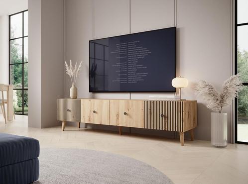 Meubella TV-Meubel Bali eiken 180 cm, Huis en Inrichting, Kasten |Televisiemeubels, 25 tot 50 cm, Nieuw, 150 tot 200 cm, Overige materialen