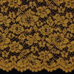 10 meter kant stof - Okergeel - 100% polyester, Hobby en Vrije tijd, Stoffen en Lappen, Verzenden, 120 cm of meer, Geel, Kant