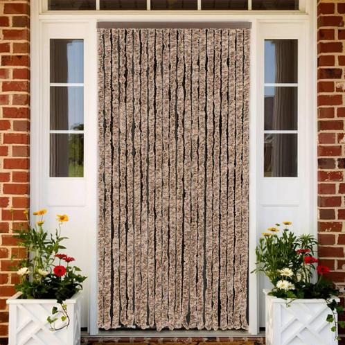vidaXL Vliegengordijn 90x200 cm chenille beige en, Doe-het-zelf en Bouw, Deuren en Vliegenramen, Nieuw, Verzenden