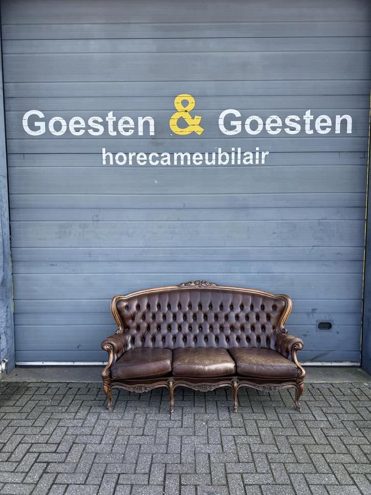 Gebruikte Antieke Bank - B241- Vintage/Café, Huis en Inrichting, Zetels | Zetels, Ophalen