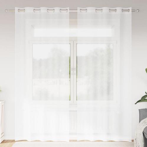 vidaXL Gordijnen met gordijnen 2 pcs Wit 140 x 260 cm, Huis en Inrichting, Stoffering | Gordijnen en Lamellen, Nieuw, Verzenden