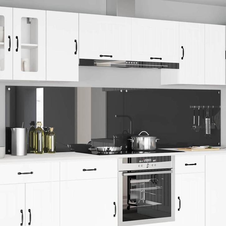 vidaXL Keuken Spatscherm 2 pcs Donkergrijs 120 x 60 cm, Antiek en Kunst, Antiek | Keukengerei, Verzenden