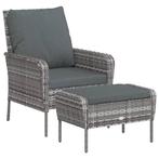 Rattan Tuinstoel & Voetenbank - Top Deal! - 51% Korting, Verzenden, Nieuw, Rotan