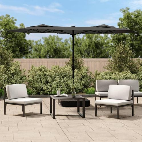 vidaXL Parasol dubbel dak 316x145 cm antracietkleurig, Tuin en Terras, Parasols, Nieuw, Verzenden