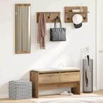 vidaXL Halmeubelset 4 pcs Zwart eiken 90 x 31 x 46,5 cm, Huis en Inrichting, Verzenden, Nieuw