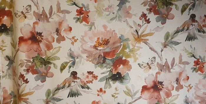 Exclusief Art nouveau-stof met kolibrie - 300x280cm -, Antiek en Kunst, Antiek | Tapijten, Tafelkleden en Textiel