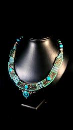 Unieke turquoise ketting Vintage, handgemaakt - Hoogte: 45, Antiek en Kunst