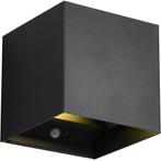 LED Wandlamp met Sensor - Mat Zwart, Warm Wit 3000K, 5W, Opl, Verzenden, Nieuw