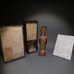 Oud-Egyptisch Hout Shabti Ushabti voor Iyai. 23,5 cm hoog.