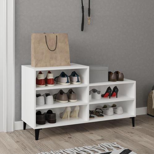 vidaXL Schoenenkast 102x36x60 cm bewerkt hout wit, Huis en Inrichting, Kasten | Schoenenkasten, Nieuw, Verzenden