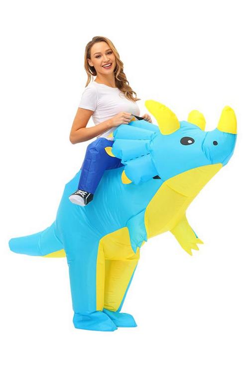 KIMU® Opblaas Kostuum Triceratops Blauw Opblaasbaar Pak Dino, Vêtements | Hommes, Costumes de carnaval & Vêtements de fête, Enlèvement ou Envoi
