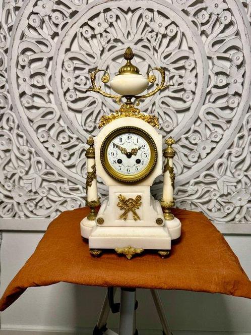 Pendule de cheminée Napoléon III Laiton, Marbre - 1850-1900, Antiek en Kunst, Antiek | Klokken