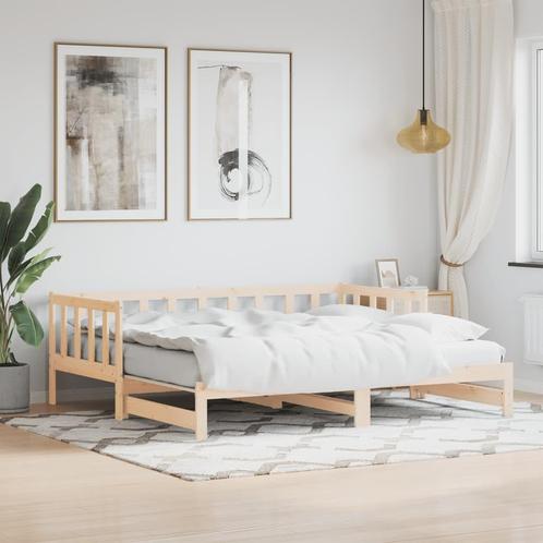 vidaXL Lit de jour avec lit gigogne 80x200 cm bois de, Maison & Meubles, Chambre à coucher | Lits, Neuf, Envoi