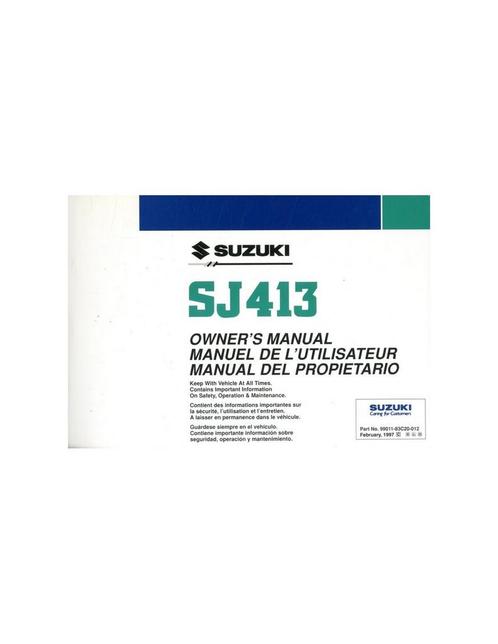1997 SUZUKI SJ413 INSTRUCTIEBOEKJE SPAANS ENGELS FRANS, Auto diversen, Handleidingen en Instructieboekjes