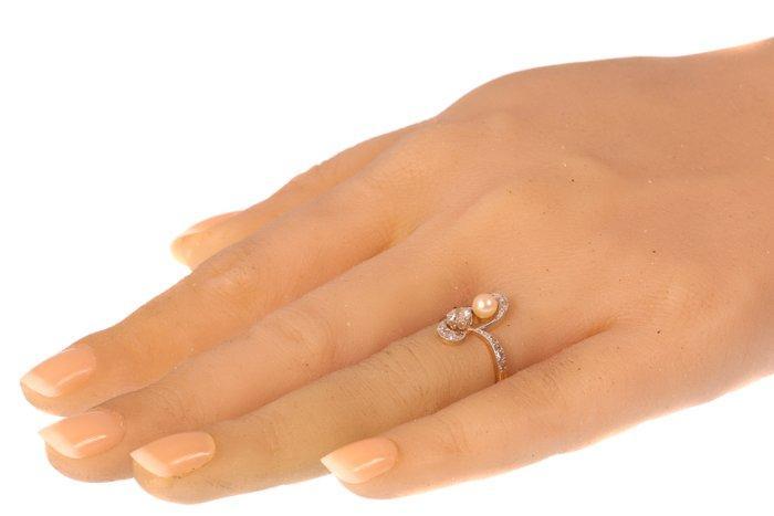 Ring - 18 karaat Geel goud - 0.25ct. tw. Diamant, Bijoux, Sacs & Beauté, Bagues