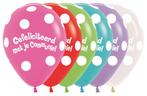 Ballonnen Communie Polka Dots Mix 30cm 50st, Nieuw, Verzenden