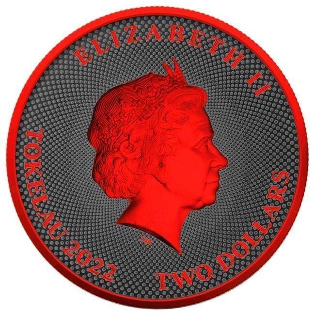 Niue. 2 Dollars 2022 1oz Tokelau Hibernia Black Ruthenium, Timbres & Monnaies, Métaux nobles & Lingots