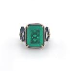 Zonder Minimumprijs - Ring Zilver - Smaragd, Handtassen en Accessoires, Ringen, Nieuw