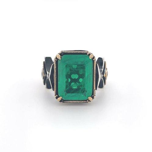Zonder Minimumprijs - Ring Zilver - Smaragd, Handtassen en Accessoires, Ringen