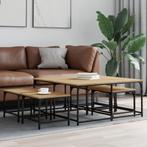 vidaXL 5-delige Tafeltjesset bewerkt hout sonoma, Verzenden, Nieuw