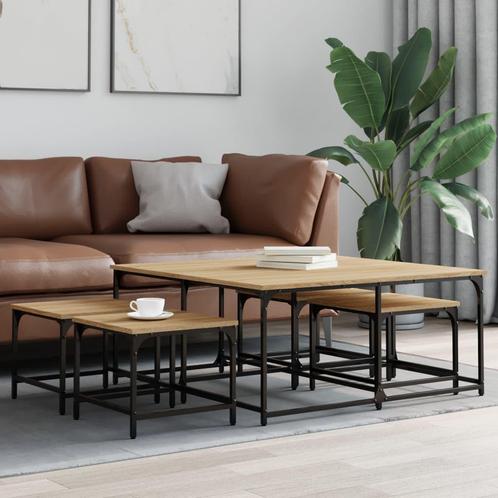 vidaXL 5-delige Tafeltjesset bewerkt hout sonoma, Huis en Inrichting, Tafels | Salontafels, Nieuw, Verzenden