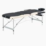 vidaXL Massagetafel inklapbaar 3 zones aluminium zwart en, Sport en Fitness, Verzenden, Nieuw