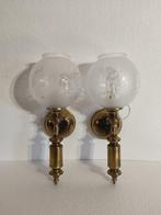 Wandkandelaar (2) - Franse wandlampen - Brons, Messing -