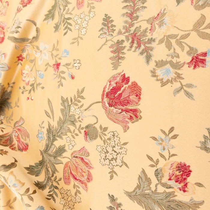 Tessuto Broccato (Lampasso) Italiano - champagne zijde –, Antiek en Kunst, Antiek | Tapijten, Tafelkleden en Textiel