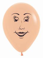 Ballonnen Womans Face Peach Blush 30cm 25st, Verzenden