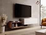 Meubella | TV-Meubel Wit eiken 210cm zwevend, Huis en Inrichting, Overige materialen, Verzenden, Nieuw, Minder dan 100 cm