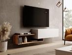 Meubella | TV-Meubel Wit eiken 210cm zwevend, Maison & Meubles, Armoires | Mobilier de télévision, Verzenden