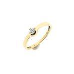 Gouden solitair ring met zirconia (gouden ring, geelgoud), Handtassen en Accessoires, Ringen, Gebruikt, Overige kleuren, Ophalen of Verzenden