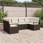 vidaXL Tuinbank Set met kussen met opslag 6 pcs Bruin en, Tuin en Terras, Verzenden, Nieuw