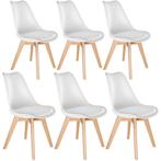 tectake eetkamerstoelen Friederike - wit, Set van 6, Huis en Inrichting, Stoelen, Verzenden, Nieuw