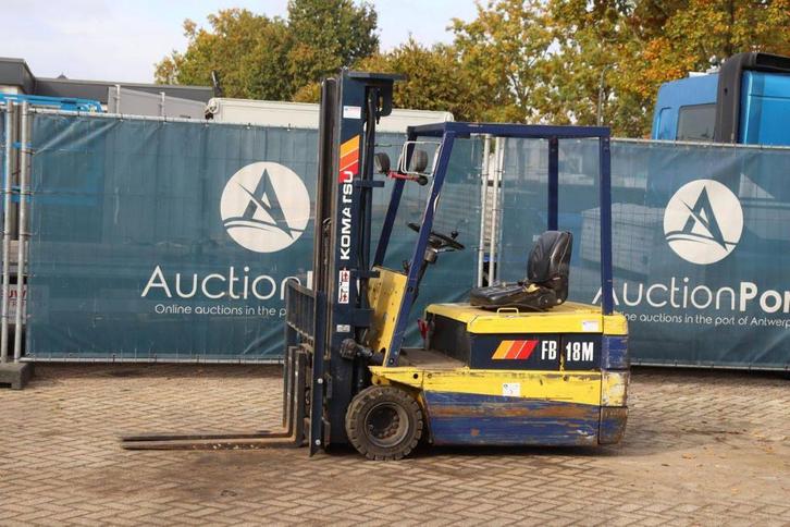 Veiling: Heftruck Komatsu FB18M-2 Elektrisch 1500kg 5.0m, Zakelijke goederen, Machines en Bouw | Heftrucks en Intern transport