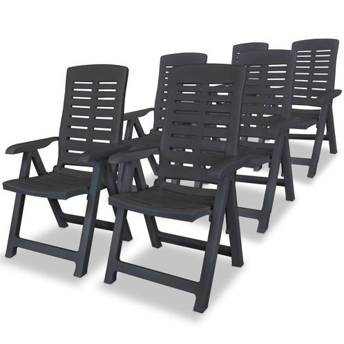 vidaXL Tuinstoelen 6 st verstelbaar kunststof, Tuin en Terras, Tuinstoelen, Nieuw, Verzenden