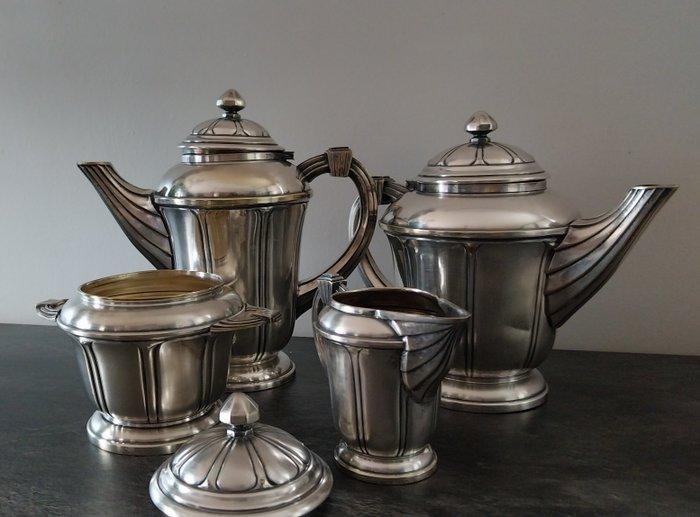 Koffie- en theeservies - Art Déco - Verzilverd - Orfévrerie, Antiquités & Art, Art | Objets design