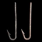 Middeleeuws IJzer Zeldzame vishaken (paling/baarsvisserij) -, Antiek en Kunst