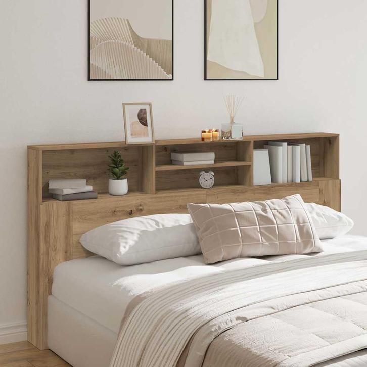 vidaXL Hoofdbordkast 200x19x103,5 cm bewerkt hout artisanaal, Huis en Inrichting, Slaapkamer | Bedden, Nieuw, Verzenden