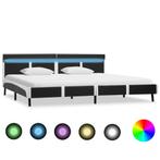 vidaXL Bedframe met LED kunstleer grijs 180x200 cm, Huis en Inrichting, Slaapkamer | Bedden, Verzenden, Nieuw