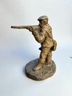 Figuur - Sculpture of a Hunter & Dog - Brons
