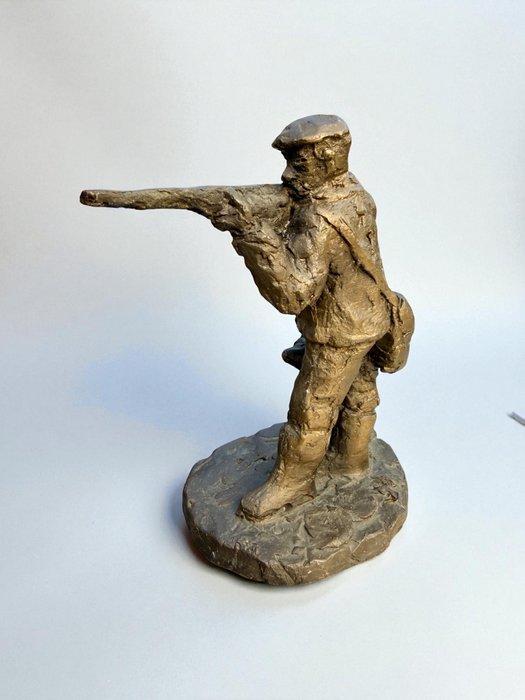 Figuur - Sculpture of a Hunter & Dog - Brons, Antiek en Kunst, Curiosa en Brocante