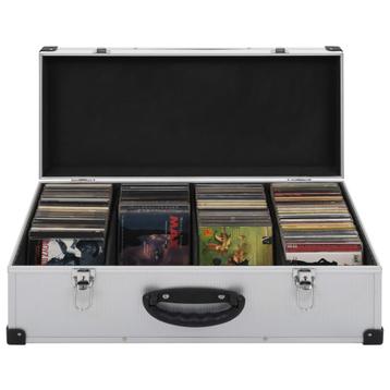 vidaXL Cd-koffer voor 80 cds aluminium ABS zilverkleurig