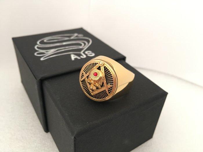 AJS - Crâne massif en 3D avec carré et compas, Memento Mori, Verzamelen, Militaria | Algemeen