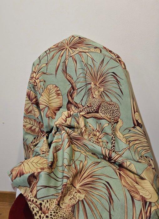Stof jungle Paradise aquagroen, Giaguaro - 300x280cm -, Antiquités & Art, Art | Objets design