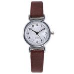 Fako® - Horloge - Ø 26mm - Zilverkleurig - Bruin, Nieuw, Verzenden