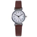 Fako® - Horloge - Ø 26mm - Zilverkleurig - Bruin, Verzenden, Nieuw