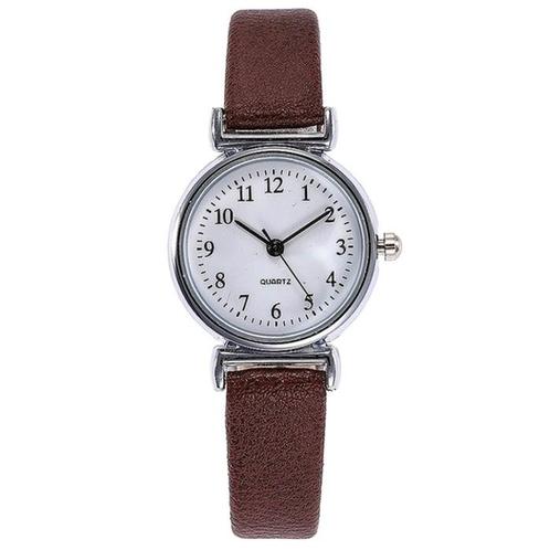 Fako® - Horloge - Ø 26mm - Zilverkleurig - Bruin, Handtassen en Accessoires, Horloges | Dames, Verzenden