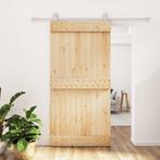 vidaXL Schuifdeur met beslag 100x210 cm massief grenenhout, Verzenden, Nieuw